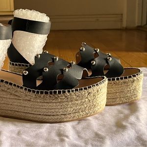 Aquatalia “BRIANNE” Studded Wedge Sandal NIB SZ 9